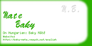 mate baky business card