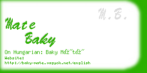 mate baky business card